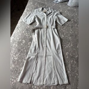 12 STOREEZ Light Gray Shirt Dress